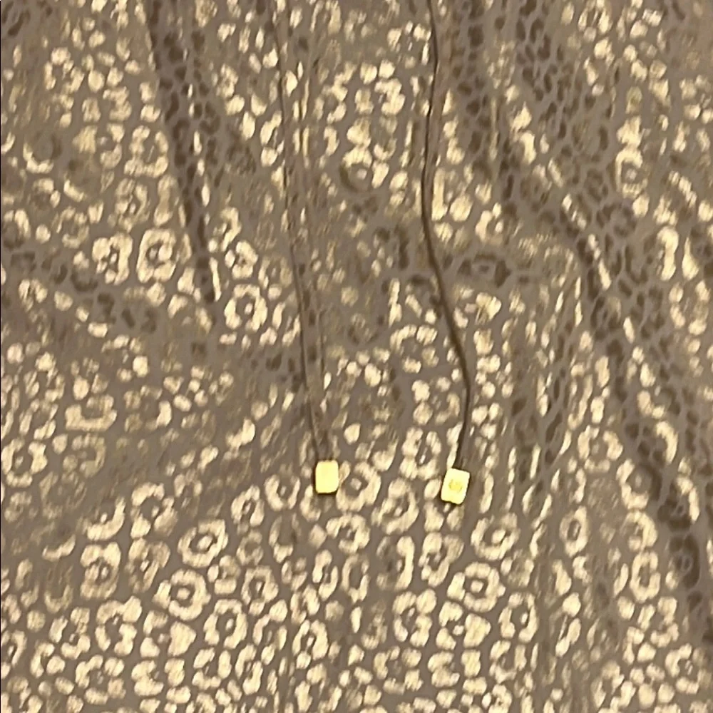 MICHAEL Michael Kors Gold Leopard Sailor Collar Ruffled Blouse w/Flare Sleeves 💛 - Picture 5 of 12